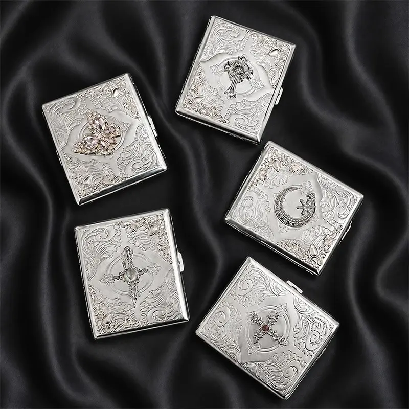 Vintage Metal Case,Art Deco Card Holder Wallet, Business Card Holder Victorian Style Metal Waellt for men Gothic Gift