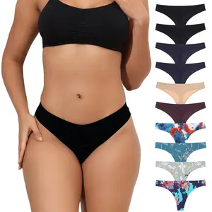 LEVAO 10 Pack Women’s Seamless Thongs – No Show, Low Waist G-String Panties, Soft & Breathable Underwear S-XL