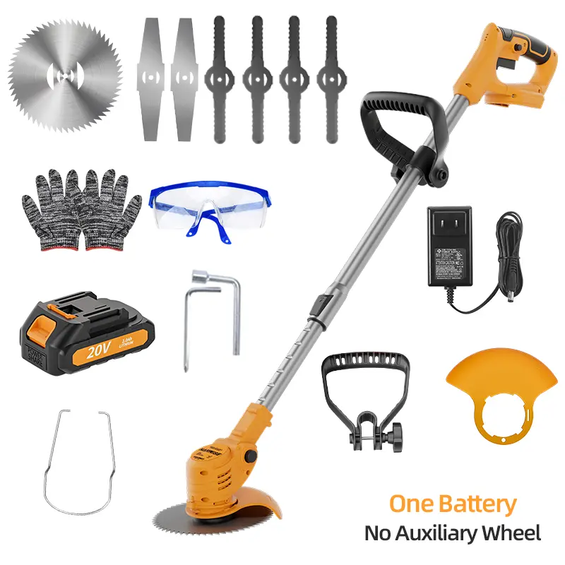 Multifunctional Grass Trimmer & Lawn Care Tool, with Assorted Metal & Plastic Lawn Care Attachments, Retractable Adjustable Handle Perfect for Yard Maintenance and Small-to-Medium Lawn Jobs