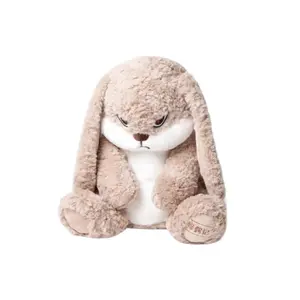 14.9 inch Bunny Stuffed Animals, Soft & Cute Rabbit Plush Toys, Grumpy Bunny Plush, Rabbit Stuffed Animal, Perfect for a Gift (Dark Brown)