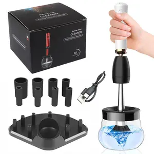 Electric Makeup Brush Cleaner, 1 Box Portable Automatic Makeup Brush Cleaning Machine with Holder & USB Cable, Makeup Tool for Women, Cosmetic