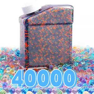 Gel Ball Blaster Ammo Splat Refill (7-8 mm, 2 Bottles, 40000 Pieces), Bullets for Gel Splatter Blaster Outdoor Shooting Game Ages 14+ Splatrball Customized Silicone Water Bomb Round Waterblaster