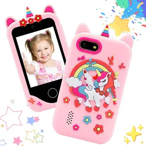 Kids Smart Toy Phone,Cartoon Theme Educational Learning Toy, 2.8 in Touchscreen with Music, Videos, and Games, with 32GB SD Card,Gift for Boys and Girls Ages 3-10