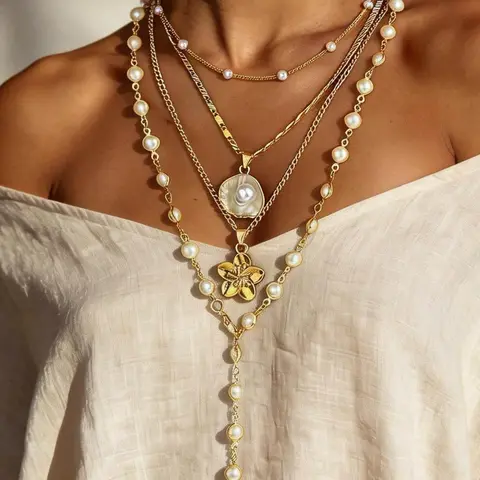 2026 New Multi-Layer Alloy Necklace Design, Layered Necklaces, Easy Wear Layered Look, Elegant Beachwear, Perfect Jewelry Gifts for Valentine's Day & More, Beach Boho Necklace, Trendy