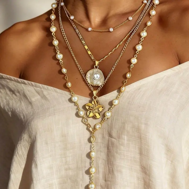 2026 New Multi-Layer Alloy Necklace Design, Layered Necklaces, Easy Wear Layered Look, Elegant Beachwear, Perfect Jewelry Gifts for Valentine's Day & More, Beach Boho Necklace, Trendy