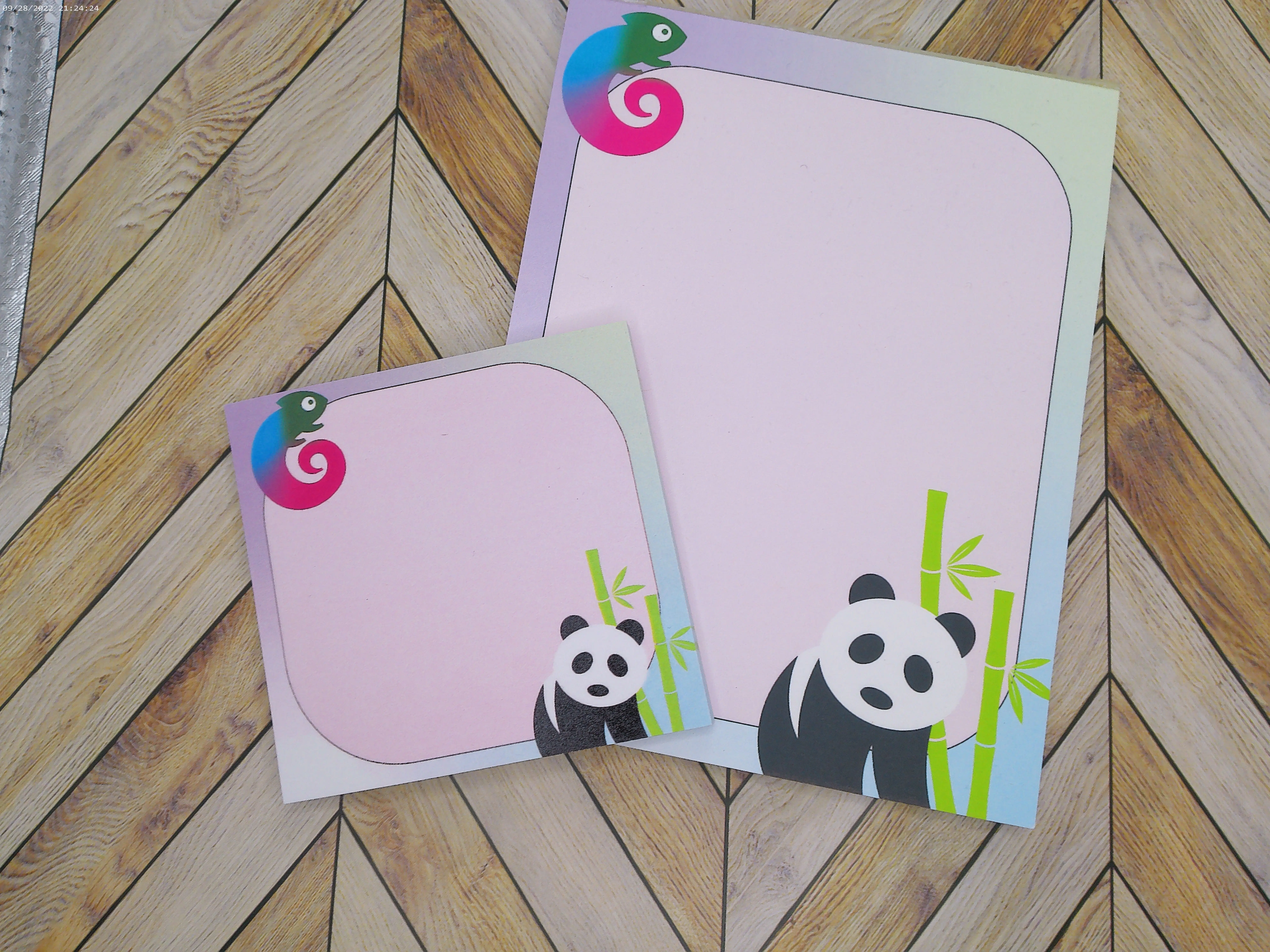 Pastel Panda/ lizard Animal Notepads, Sticky Notes stationary