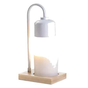 White & Wood Arched Candle Warmer Lamp