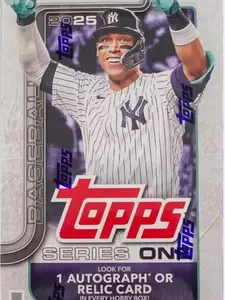 Topps Baseball Series 2025 Trading Card Hobby Box with 240 Cards, 1 Autograph or Relic Card, 1 Silver Pack & Bonus Custom Made Aaron Judge Card