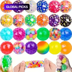 12 Sensory Stress Balls, Bright Colors, Perfect for Halloween, Christmas & Thanksgiving, Ideal Classroom Prizes & Focus Enhancement, Stress Relief Fidgeting, Sensory Bundle