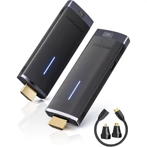 HDMI Dongle Transmitter and Receiver 2.4/5GHz 4K Decording, 131FT /40M,  Adapter,  Extender Connection with Sender with Miracast 1080P,Black