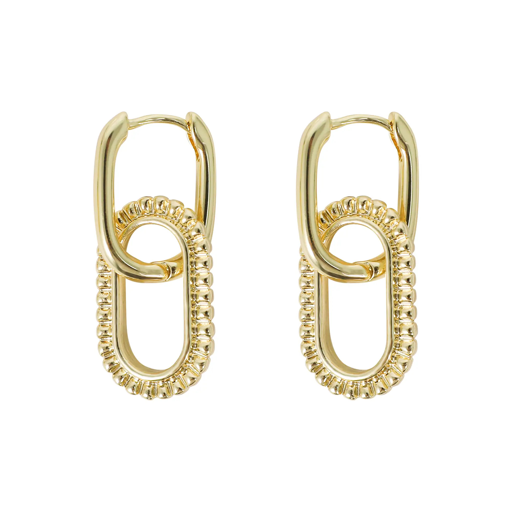 Mytys Fashion Small Square Hoop Earrings Geometric Oval Rectangle Hoop Earrings for Women Outdoorfun