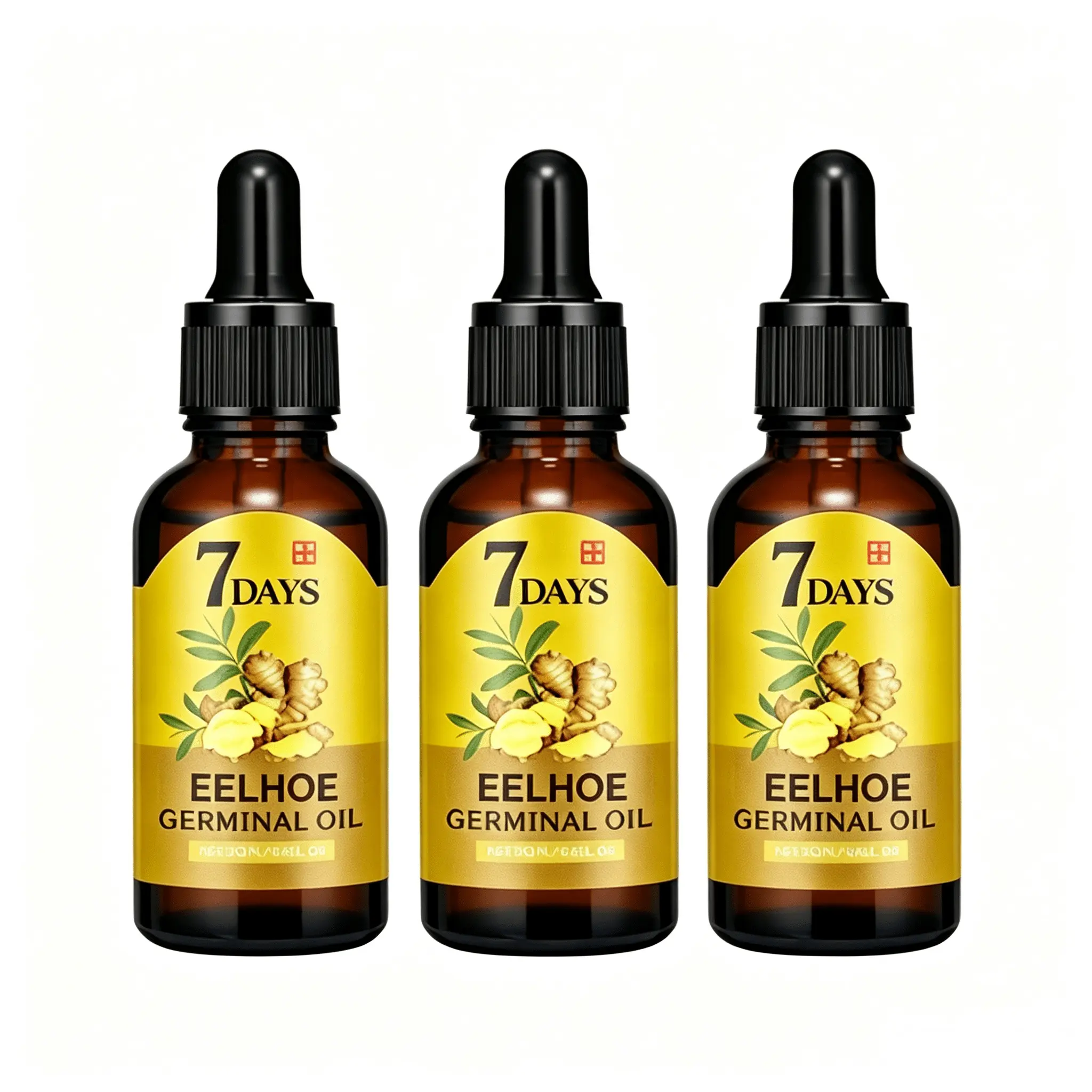 7 Days Ginger Germinal Hair Care Oil~Hair Growth Serum for Thicker Fuller Hair, Anti Hair Loss & Strengthening Serum for Men & Women