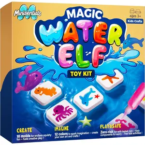 Magic Water Elf Toy Kit - Crafts Kit for Kids - Magic Gel Water Pets with Aquarium Bottle - Make Your Own Squishies Crafts Toys - Kids Christmas Birthday Gifts Party Favor for Girls Boys Ages 3+