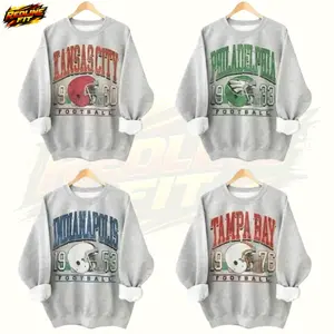 Vintage 90s All Teams Football Ash Grey Sweatshirt, Retro 90s Game Day Crewneck for Men & Women, Soft Cotton Custom Team Hometown Football Shirt, Sport Graphic Menswear