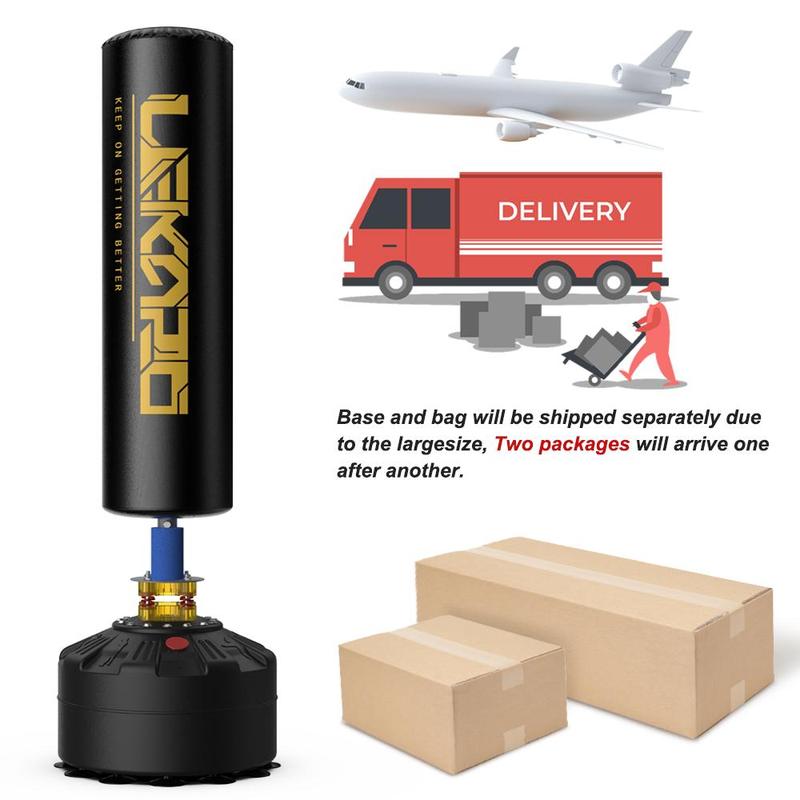 LEKÄRO Punching Bag with Boxing Gloves,Heavy Boxing Bag with Stand for Adult Teens, Kickboxing Bag for Thai Fitness Ultra Stable Base High Elasticity,Outdoorfun