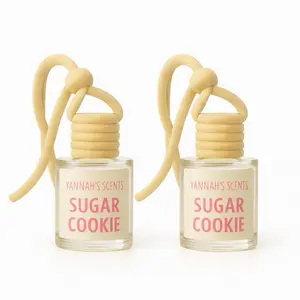 Yannah's Scents 2 Pack Car Air Freshener Diffuser with Wooden Cap & Cord, Available in Various Scents for Enhanced Ambiance