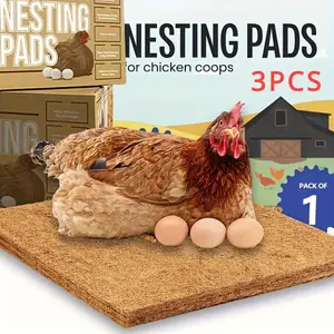 3PCS Premium Soft stuffed nest mat - made of coconut fiber, super absorbent, durable and easy to clean - ideal for happy hens, reptile habitats and healthy livestock