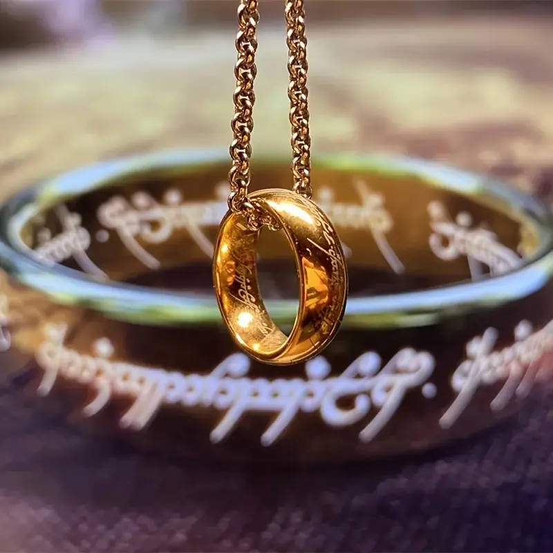 Lord of the Rings Inspired Stainless Steel Ring - Fade-Resistant, Exquisite Elvish Design for Men