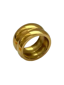 Khloé - Chunky Ring 18K Gold Plated 316L Stainless Steel Water Sweat Resistant Sizes 6-9 Elegant Stylish Jewelry