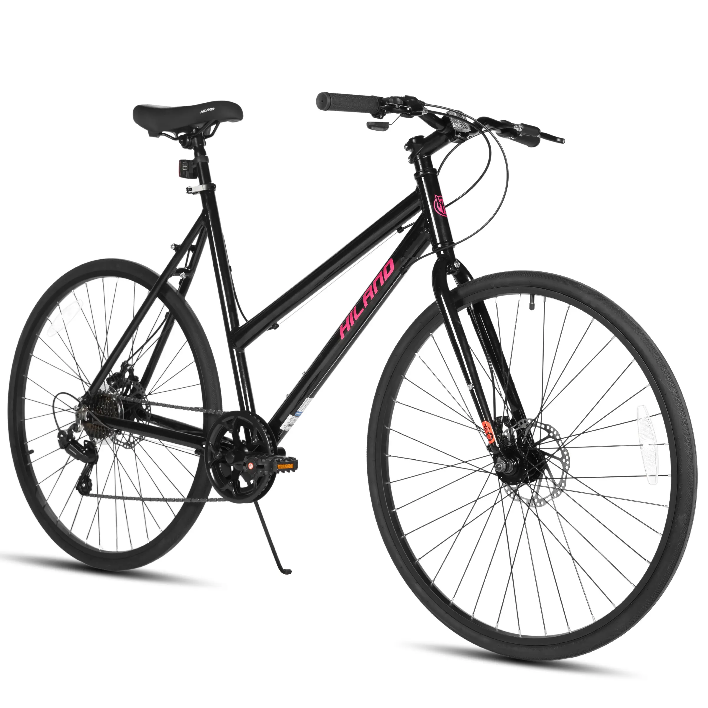 Hiland 7-Speed Commuter Road Bike, Lightweight Aluminum City Bicycle with Disc Brake, Urban Daily Commute Bicycle for Men & Women Adult