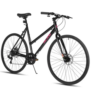 Hiland Commuter Road Bike - Lightweight Aluminum City Bicycle for Men & Women - 7-Speed Disc Brake Commuter Essential