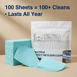 All-Purpose Household Floor Cleaning Sheets 100 Count Last Full Year, Ultra-Thin Compact No Spill Floor Clean Tablets for Hardwood & Ceramic Tile Floors, Cut Stubborn Grime & Leave Long-Lasting Fresh Fragrance