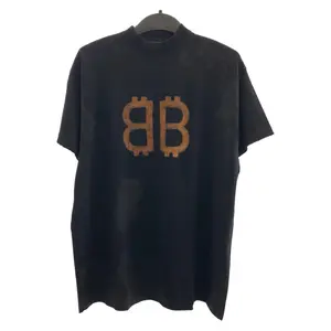 Pre-owned Balenciaga Cotton Small Leather Goods BB Logo T shirt