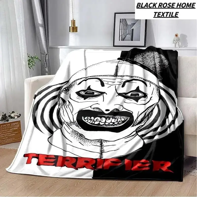 Terrifier Horror Movie Art Print Blanket - Breathable, Warm Textile for Family Living Room Sofa & Bedroom Use, Ideal for Living Room Decorations