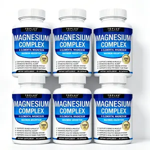 Large Package Magnesium Complex Supplement 1000mg with 8 Types Elemental Magnesium, Brain Booster Fitness Edible Healthcare Vitamin, 90 Capsules