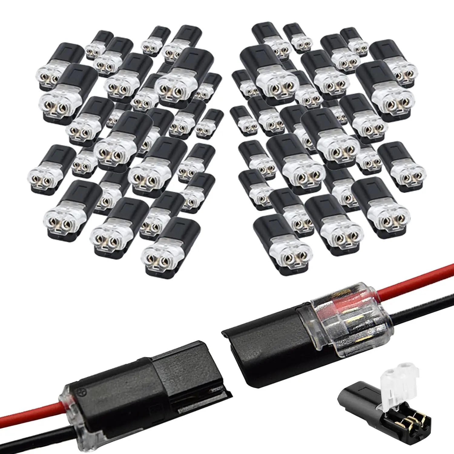 2-Pin Wire Connector with Locking Buckle, Quick-Connect Cable Accessory for DIY Home Projects, Practical Household Tool, Thoughtful Gift for Hobbyists