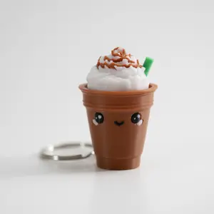 Mocha Frappuccino Fidget Clicker – 3D Printed Keychain Toy - Chocolate