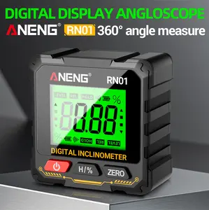【FathersDayGift】ANENG RN01 Digital Inclinometer, 360° Angle Finder with Strong Magnetic Base, 0.05° High Accuracy Tool for Woodworking, Measures Angles, Levels & Slopes, Hardware