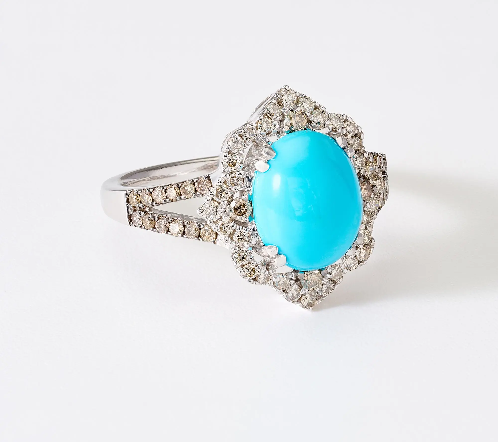 Gem Discoverer Turquoise Floral Motif Ring, Sterling Silver