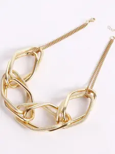 Geometric Exaggerated Chain Hip Hop Necklace for Women, Cool Thick Chain Jewelry, Trendy Punk Style Accessory, Bold Geometry