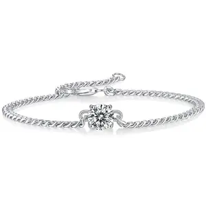 [TW] 1 Carat 925 Sterling Sliver Synthetic Moissanite Bracelet (L13382)