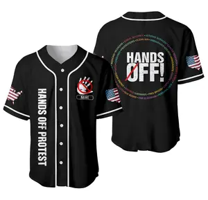 Custom Hands Off Protest Jersey Baseball Shirt, Save Public Lands, Medicare Social Security, Free Speech, Environmental Rights