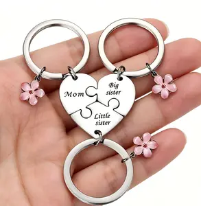 【Mother's Day Gift】Mother Daughter Keychain for 3,Mother Big Sister Little Sister Keychain for 3, Sweet Meaningful Gift for Mom for Mother's Day, Birthday, Christmas or Just Because