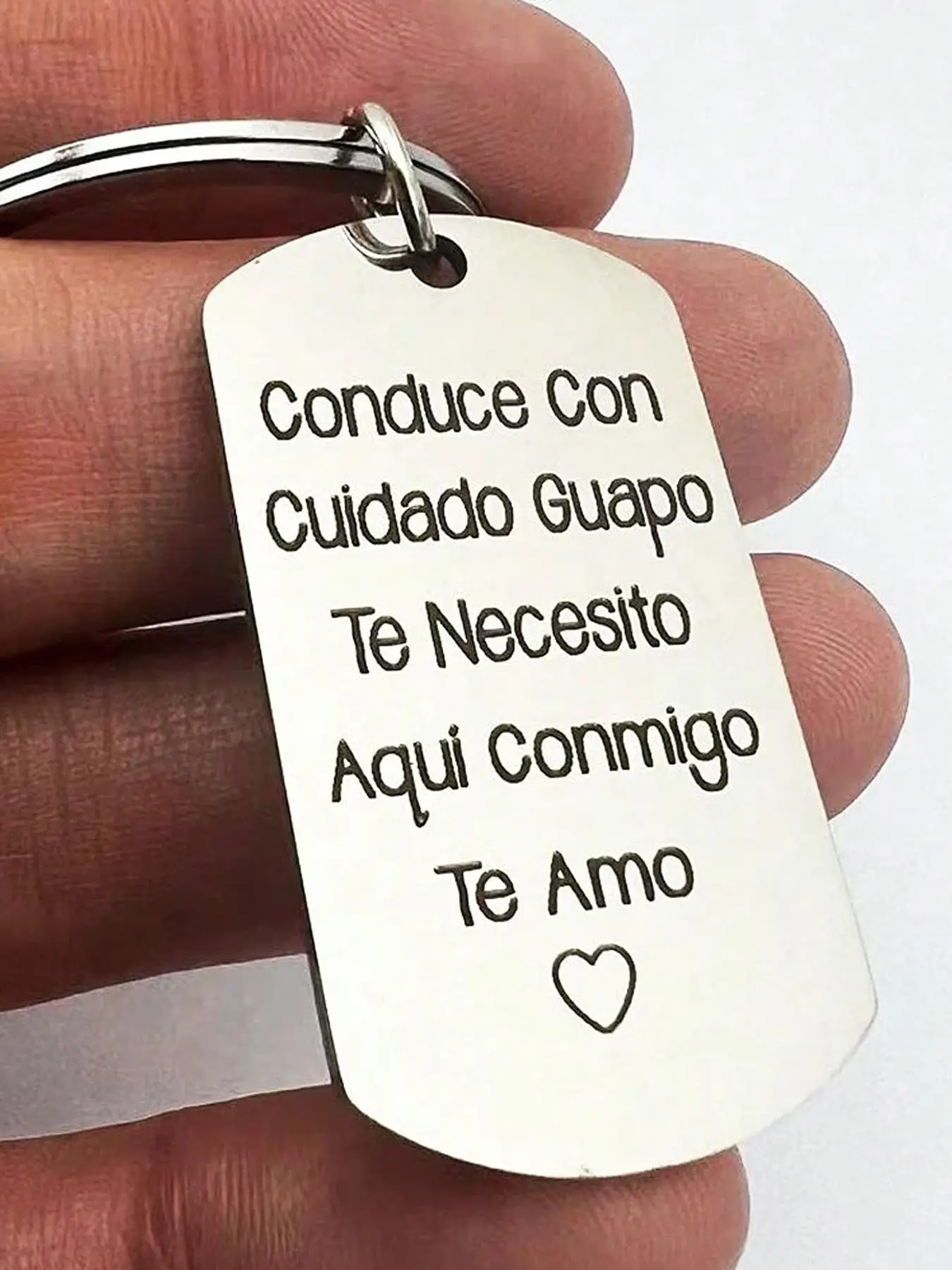 Stainless Steel Keychain, Concise Letter Pattern Metal Keychain for Men & Women, Trendy All-match & Exquisite Keychain for Birthday Gift