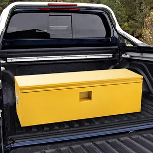 Garvee Steel Toolbox for Pickup Truck, Durable Toolbox with Double Lid, Lockable and Weather-Resistant, Fits Pickup Trucks, Vans, Caravans, Trailers