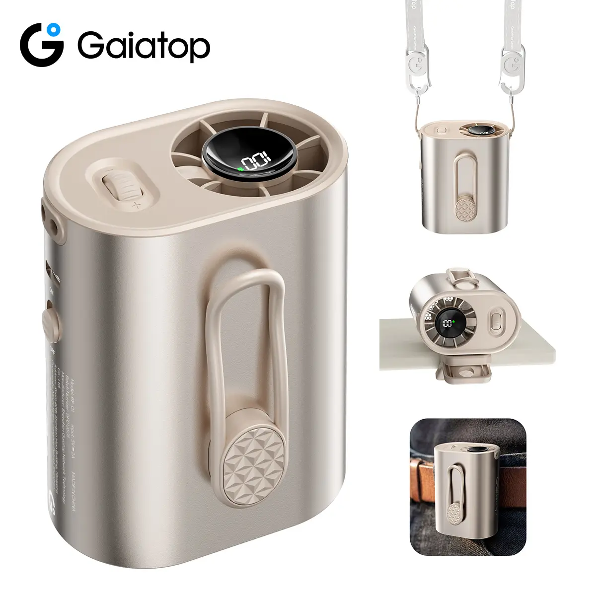 [100 Speed Turbo] GAIATOP Portable Clip-on Fan, 15000RPM Powerful Hands-Free Personal Fan, Practical Outdoor Gift tiktokshopbacktoschool