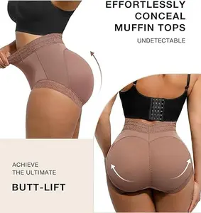 FeelinGirl Black Butt Lifter Shorts Hip Enhancer Tummy Control Shapewear for Women Comfortable Lace Trim Thigh Slimmer Underwear BOYSHORT BOOTYLIFTER