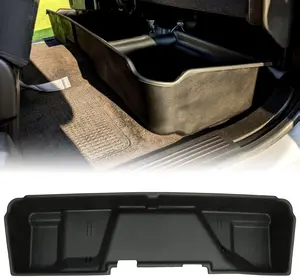 Under Seat Storage Box for 2007-2013 Chevy Silverado GMC Sierra 1500 2500 3500 Extended Cab High Impact Plastic Black Design Extra Storage Space