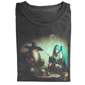 Hatsune Miku and Wizard Smoke Retro Fantasy Movies Graphic Funny Comfort Colors Shirt Sweatshirt, Hoodie, Comfort Colors