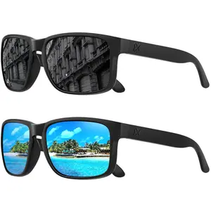 MAXJULI 2 pairs Polarized Sunglasses for Men and Women,UV400 Protection Sun Glasses,Ideal for Driving Cycling and Running 8120