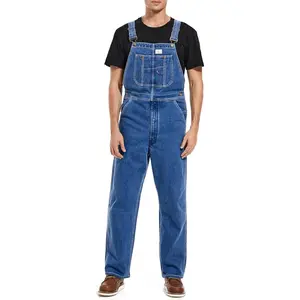 Men's Denim Bib Overalls Workwear with Adjustable Straps and Convenient Tool PocketsGift