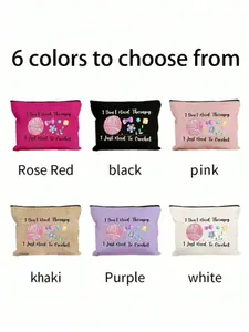 Ball Pattern Print Makeup Bag, Button Pattern Print, 6 Colors Available, University Dorm Cosmetic Storage, Simple Wash Bag, Reusable Gift Bag, Cosmetic Pouch
