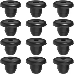 12 Pack Rubber Flat-Head Jack Oil Plug, Hydraulic Filler Bung for Oil Reservoir Filler Hole Black Rubber Jack Plug Accessories