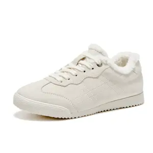 Women's Cozy Fleece-Lined Suede Casual Trainers - Warm Winter Walking Shoes, Comfortable Sneaker for Daily Wear