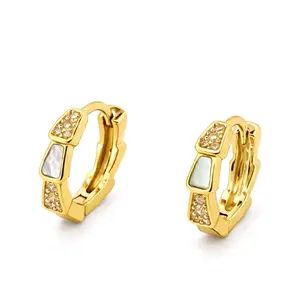 Aria Dainty Huggie Earrings 925 Sterling Silver 14k Gold Plating