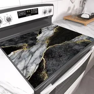 Classic Marble Pattern Non-Slip Rubber Grill Mat, Stove Panel Protector, Kitchen Protection, Perfect for Home Kitchen Decor, Multi-Purpose Stove Cover